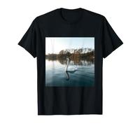 White Swan Calm Lake Reflection Wildlife Nature Design T-Shirt