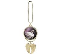 White Swan Car Pendant, Rear View Mirror Hanging Ornament, Auto Decor for Rearview Mirror, Keychain Golden-Style