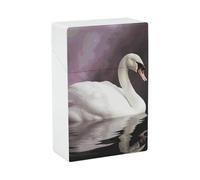 White Swan Cigarette Case Waterproof Smoke Storage Box Plastic Crush-Proof Cigarette Holder Box Container Portable Cigs Dispensers Regular Size for Men Women