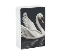 White Swan Cigarette Case Waterproof Smoke Storage Box Plastic Crush-Proof Cigarette Holder Box Container Portable Cigs Dispensers Regular Size for Men Women