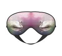 White Swan Double Sided Sleep Mask, Adjustable Blackout, Silk-Like Eye Mask for Sleeping,Travel, Soft, Breathable, Lightweight Comfortable Blindfold
