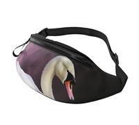 White Swan Fanny Pack for Men Women, Waterproof Sports Waist Bag Fashion Belt Bag Crossbody Bags Hip Bum Bag with Adjustable Strap Large Sling Bag Purse for Travel Hiking