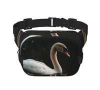 White Swan Fanny Packs For Women Men Cross Body Bag Waterproof Belt Bag With Adjustable Strap Fashion Waist Packs For Workout Running Travelling