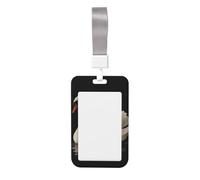 White Swan Floating On Water Sliding Id Badge Holder Hard Plastic Work Card Case Name Tag Protector for Nurses Office