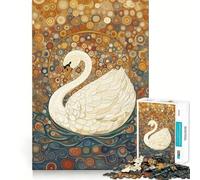 White Swan in Starry Light Jigsaw Puzzle 1000 Think Boost Game Tight Lock No Loose Pieces Interactive Brain Challenge for Home (38x26cm)