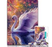 White Swan Jigsaw Puzzles for Teenagers 1000 Pieces,Learning Educational Toys Family Games Unique Birthday And Gifts 38x26cm