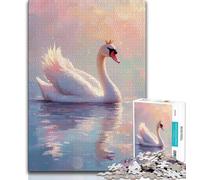 White Swan Jigsaws Puzzles 1000 Pieces for Adults Gifts,Decompressing Intellectual Educational Toy Great Gifts And Toys 38x26cm