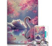 White Swan Jigsaws Puzzles 1000 Pieces for Teenagers Gifts,Educational Games Wall Decoration Unique Birthday And Xmas Gifts 38x26cm