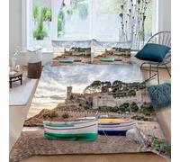 White Swan King Duvet Cover Set 3D Printed Boat-Shaped Bedding Set Ultra Soft Microfiber Quilt Cover 220x230 cm for Double Bed with 2 Pillowcases with Zipper L.2621