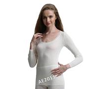 White Swan, Ladies 100% Merino Wool, Long Sleeve Top, Natural (L 16/18)