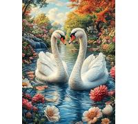 White Swan Lake 1000 Pieces Set Classic Jigsaw Puzzle Animals And Plants Couple Puzzle Partners Mind Relaxation Wall Decor Easter New Year Creativity & Gift Giving 1000 PCS
