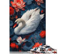 White Swan Lotus Pond Puzzles for Adults 500 Pieces Puzzle Jigsaws for Adults Home Decoration Puzzle Toys 500pcs (52x38cm)