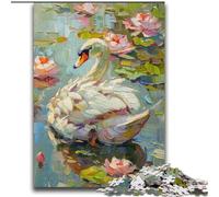 White Swan Oil Painting Jigsaw Puzzles for Adults 2000 Jigsaws, Fun Games Every Piece Is Unique - Challenging Family Fun Game (70x100cm)