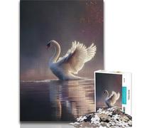 White Swan Oil Painting Jigsaw Puzzles for Teenagers 1000 Pieces,Educational Games Home Decoration Deal As Gifts for The Whole Family 38x26cm