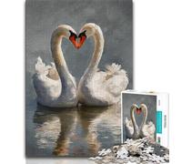 White Swan Oil Painting JigsawPuzzle 1000 Pieces for Adults,Toys Educational Games Stress Relieving Suitable for Desktop Decoration (75x50cm)