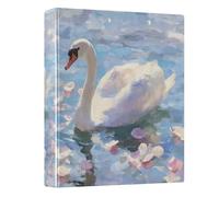 White Swan on Lake 3 Ring Binders 1.5 Inch Clear View Three Ring Binders Versatile Binder Fits 200 Sheets 1 Pack