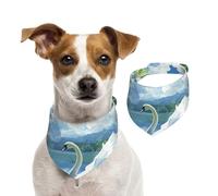 White Swan on The Lake Cotton Dog Bandanas - Washable Cotton Handkerchief Scarf Triangle Bandana for Small Medium Large Dog,Cat, Black