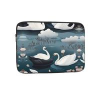 White swan Patterned Laptop Case - 15 inch Slim and Portable, Suitable for Office Travel and Commute