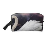 White Swan Printed Makeup Bag Large Travel Cosmetic Bags Waterproof Cosmetic Case Toiletry Bag Organizer for Women Mom Girls