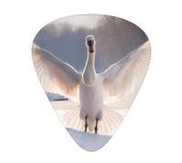 white swan Printed pick set - 12 pieces, thin, medium and thick guitar picks, suitable for guitar, bass, electric guitar and ukulele