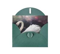 White Swan Prints Pearl Paper Horizontal Festival Greeting Card for Birthday Cards and All Occasions, Dark Green