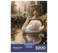 White Swan Puzzle 1000 Piece Challenging Game Waters Jigsaw Puzzles High Difficulty 100% Recycled Cardboard Wall Decor 38x26cm/1000pcs