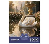 White Swan Puzzle 1000 Piece Waters Jigsaw Puzzles Challenging Game with Extra Fun 100% Recycled Cardboard for Decorative Gifts 52x38cm/1000pcs
