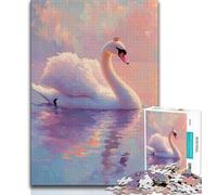 White Swan Puzzles for Teenagers 1000 Pieces,Help The Brain Exercise Addictive Toys to Cultivate Patience Unique Challenge Game 50x75cm