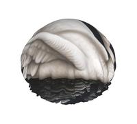 White Swan Shower Cap for Women Men Large Waterproof Shower Bonnet Elastic Band Bathing Hair Hat Spa Salon Caps Double Layered Reusable Bath Caps for Long Hair, Braids