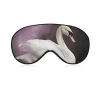 White Swan Sleep Mask for Women Men, Soft Eye Mask with Adjustable Strap for Sleeping, Light Blocking Travel Blindfold for Nap Comfortable Eye Cover for Home Office