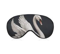 White Swan Sleep Mask for Women Men, Soft Eye Mask with Adjustable Strap for Sleeping, Light Blocking Travel Blindfold for Nap Comfortable Eye Cover for Home Office
