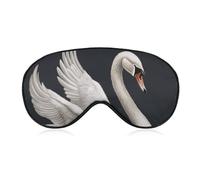 White Swan Sleep Mask, Ultra Soft Eye Mask for Sleeping with Adjustable Strap, Comfortable Lightweight Blindfold Eyeshade, Total Blackout Eye Cover for Night Sleep Travel Office Nap