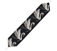 White Swan Table Runner for Dining Table, Short Plush Runners Washable & Durable Tablerunner Modern Home Decor for Wedding, Kitchen, Holiday 200*33cm