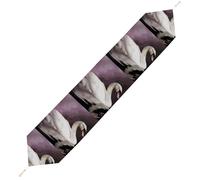 White Swan Table Runner for Dining Table, Short Plush Runners Washable & Durable Tablerunner Modern Home Decor for Wedding, Kitchen, Holiday 229*33cm