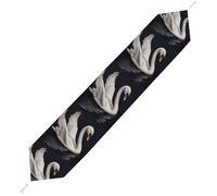 White Swan Table Runner for Dining Table, Short Plush Runners Washable & Durable Tablerunner Modern Home Decor for Wedding, Kitchen, Holiday 178*33cm