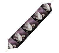 White Swan Table Runner for Dining Table, Short Plush Runners Washable & Durable Tablerunner Modern Home Decor for Wedding, Kitchen, Holiday 178*33cm
