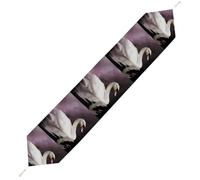 White Swan Table Runner for Dining Table, Short Plush Runners Washable & Durable Tablerunner Modern Home Decor for Wedding, Kitchen, Holiday 200*33cm