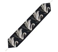 White Swan Table Runner for Dining Table, Short Plush Runners Washable & Durable Tablerunner Modern Home Decor for Wedding, Kitchen, Holiday 229*33cm
