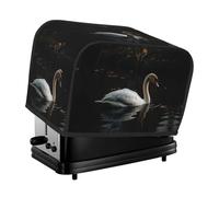 White Swan Toaster Cover 2 Slice, Waterproof Bread Machine Covers with Pockets Universal Size Kitchen Small Appliance Cover with Handle, Dust and Fingerprint Protection