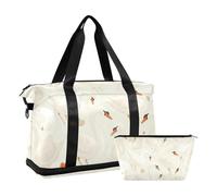 White Swan Travel Tote Gym Bag Gym Carry on Duffel Bags with Toiletry Bag for Trip 2 Pcs Set, White swan, One Size