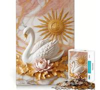 White Swan ﹨u Sun Decor Jigsaw 1000 Pieces for Teenagers Mental Boost Game Firm Fit Secure Assembly Family Fun Night Activity (38x52cm)
