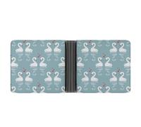 White Swan Wallet Women Bifold Multi Card Slots Ladies Mini Purse