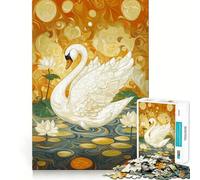 White Swan with Spread Wings 1000-piece Jigsaw Puzzles Brain Focus Game Expert Cutting Craftsmanship Fascinating Hobby for Idle Moments (50x75cm)