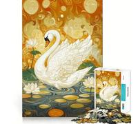 White Swan with Spread Wings 1000 Piece Jigsaw Puzzles for Teenagers Recall Fun Play Tight Interlock No Gaps Family Fun Night Activity (38x26cm)
