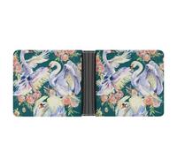 White Swan Women's Small Wallet Change Pouch Leather Card Wallet Organizer