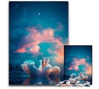 White Swans Couple in Love 1000 Piece Jigsaw Puzzle Puzzles for Adults Brain Teaser Adult Game Family Interactive Activity 1000 PCS(38x26cm)