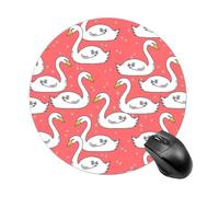 White Swans Mouse Pad Waterproof Non-Slip Rubber Base Round Mouse Mat Gaming Mousepad