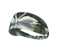 White Swans On The Lake Printing Double-Sided,Unisex Elastic Sports Headband,Ideal As A Gift For Sports-Loving Friends,Family