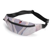White Swans with Pink Floral Tree Belt Bag, Multifunctional Sports Waist Pouch with Adjustable Strap, Lightweight Casual Waist Pack for Travel Running Cycling Daily Outdoor Activities