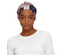 White Swans with Pink Floral Tree Print Turban Headscarf Hat for Women Modern Stretch Printed Polyester Sleep Cap Chemo Head Wrap Gift